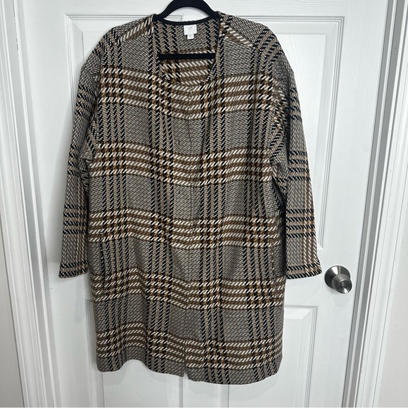 J Jill wool plaid longline jacket XL petite - Picture 4 of 12